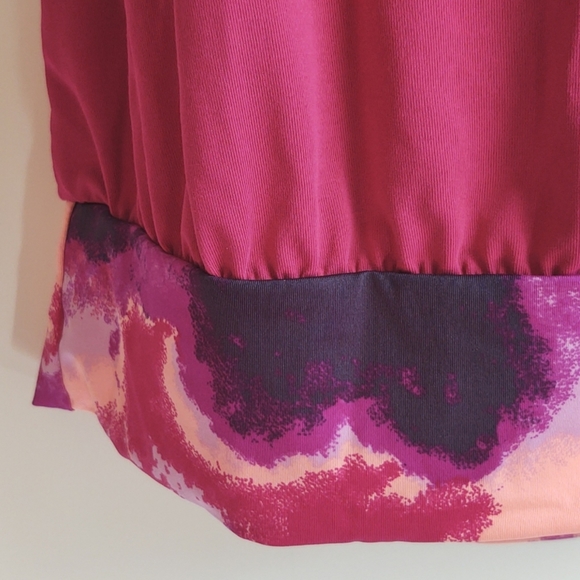 Nike Cascade Sport Fuschia Tankini Swim Top Draped Open Back Size Small - Picture 6 of 11